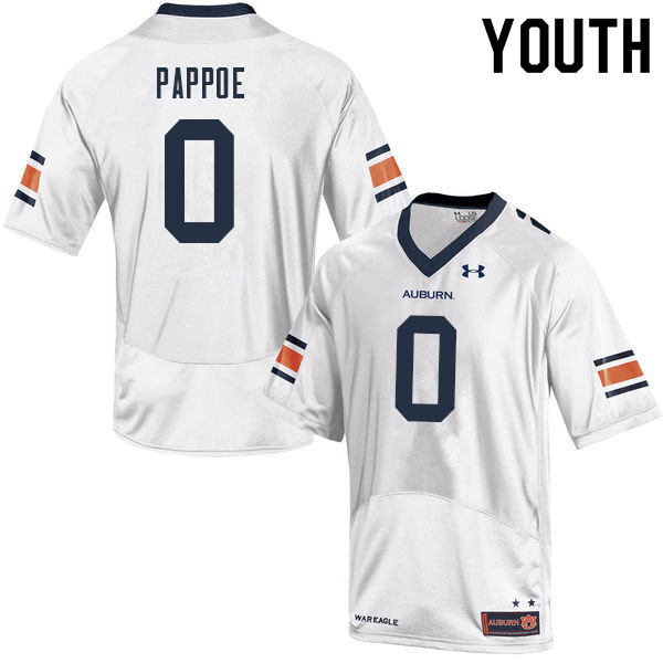 Youth #0 Owen Pappoe Auburn Tigers College Football Jerseys Sale-White